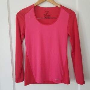 Patagonia Women's Pink and Red Capilane Silkweight Long Sleeve Shirt Size S